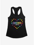 Pride Queer Hearts Womens Tank Top, BLACK, hi-res