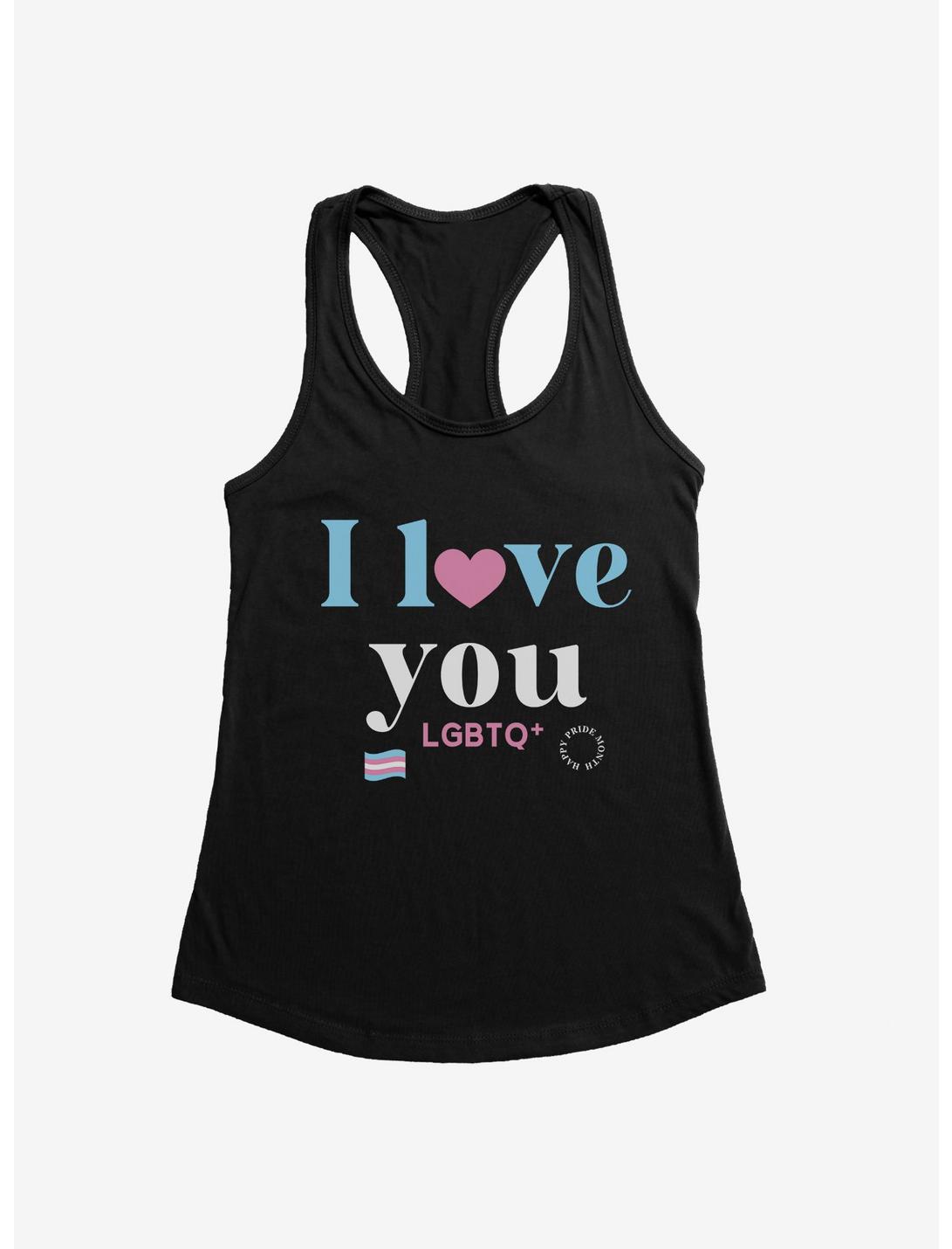 Pride I Love You Transgender Flag Womens Tank Top, BLACK, hi-res
