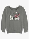 MTV Meowsic Television Cat Logo Womens Slouchy Sweatshirt, GRAY HTR, hi-res