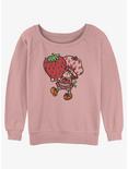 Strawberry Shortcake Big Strawberry Womens Slouchy Sweatshirt, DESERTPNK, hi-res