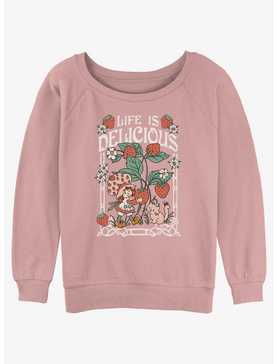 Strawberry Shortcake Life Is Delicious Poster Womens Slouchy Sweatshirt, , hi-res