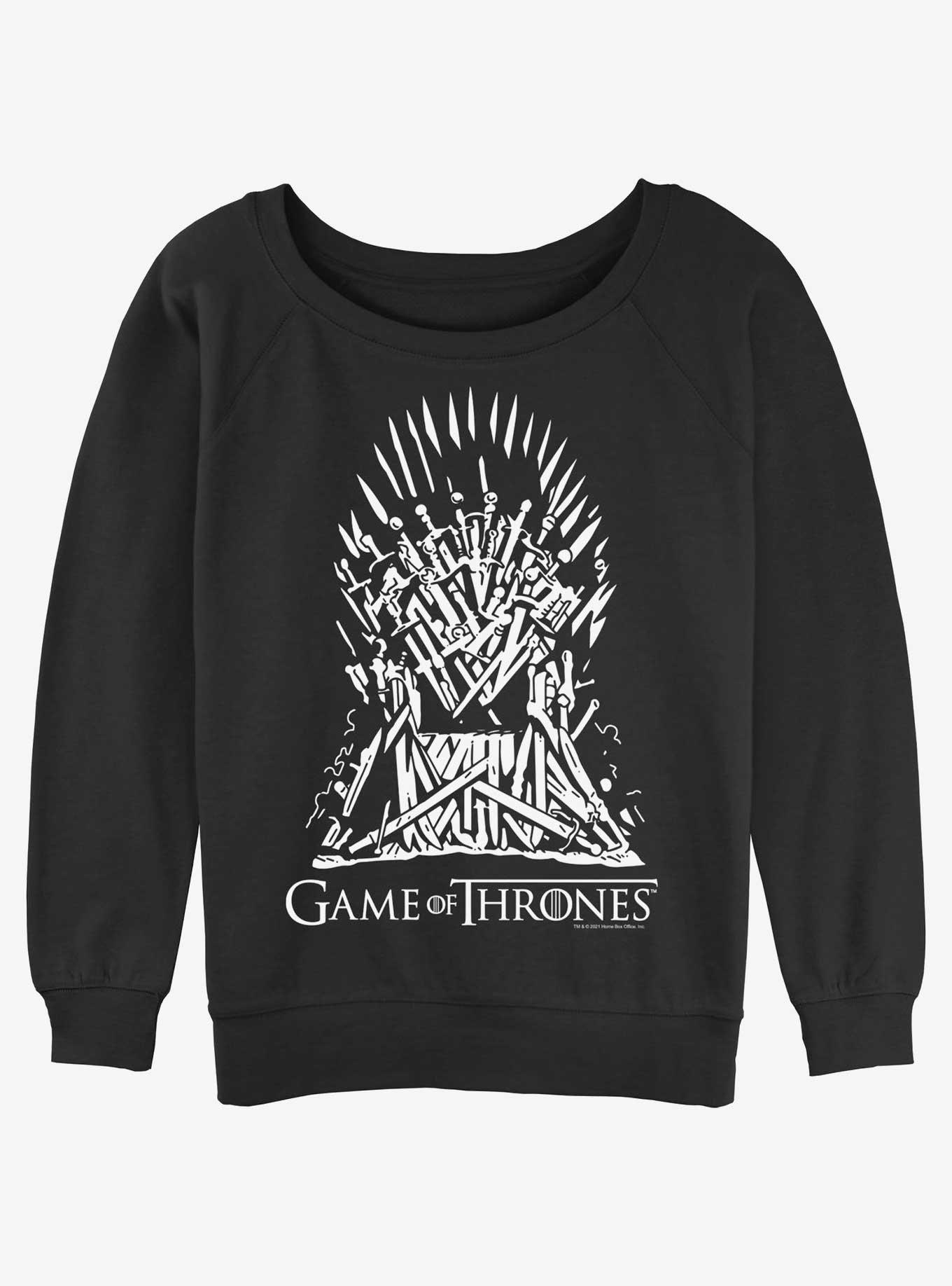 Game of Thrones The Iron Throne Logo Womens Slouchy Sweatshirt, BLACK, hi-res
