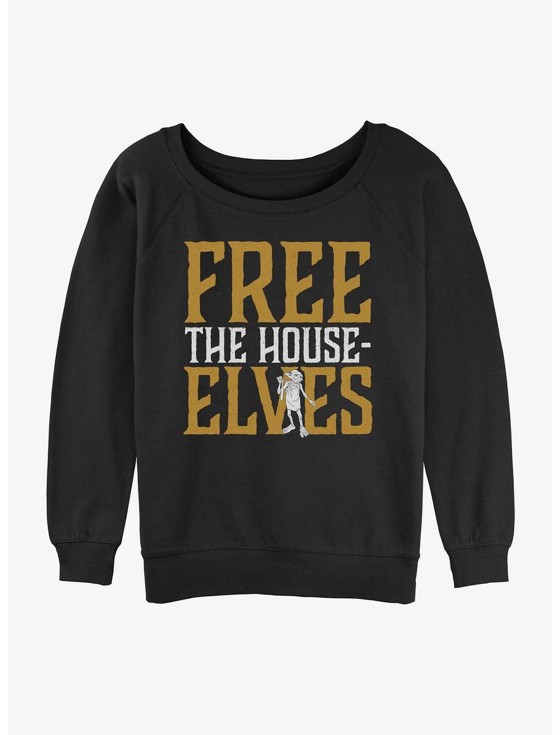 Harry Potter Free The House Elves Dobby Womens Slouchy Sweatshirt, BLACK, hi-res