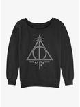 Harry Potter Deathly Hallows Logo Womens Slouchy Sweatshirt, BLACK, hi-res