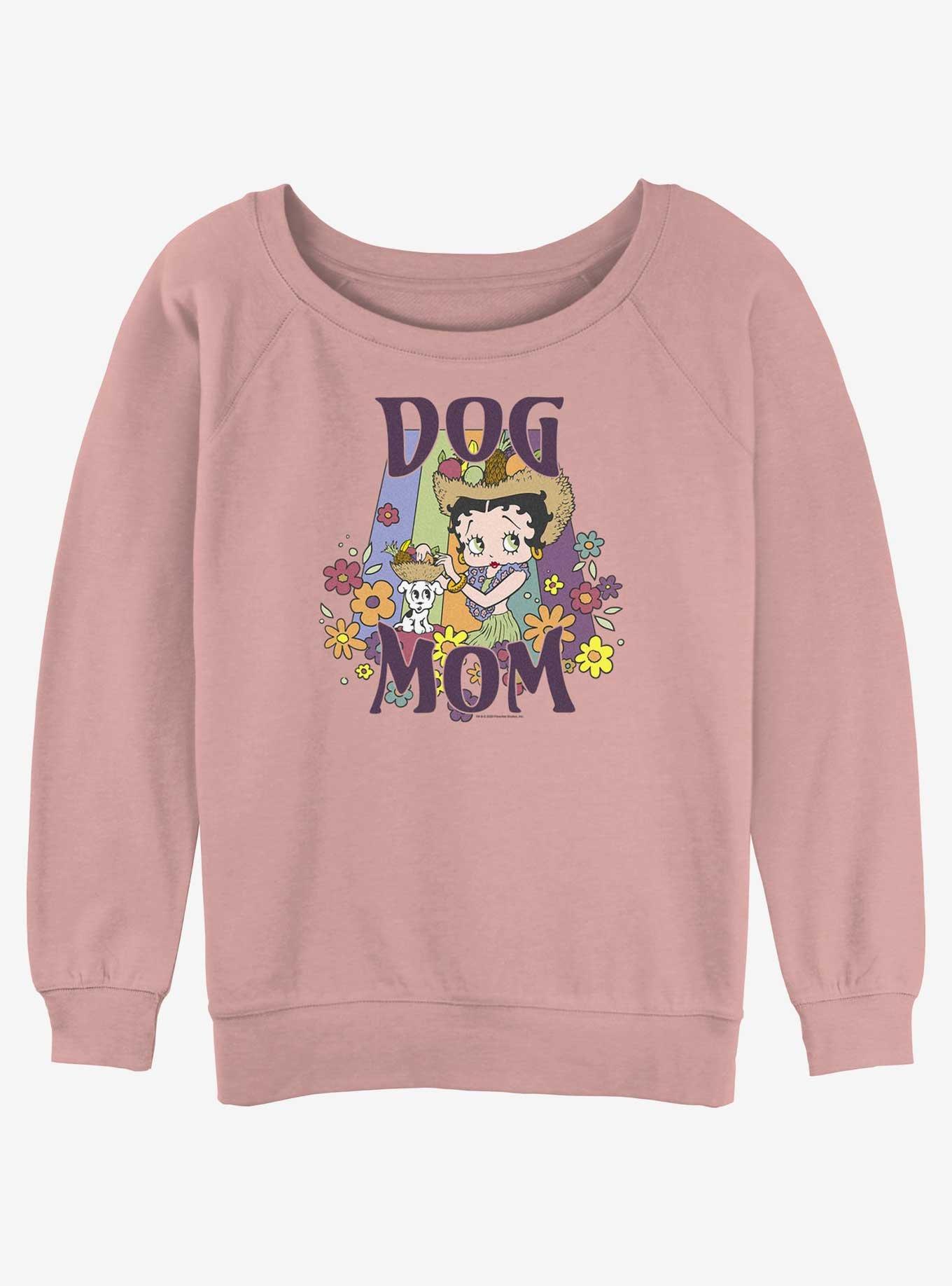 Betty Boop Dog Mom Betty Womens Slouchy Sweatshirt, DESERTPNK, hi-res