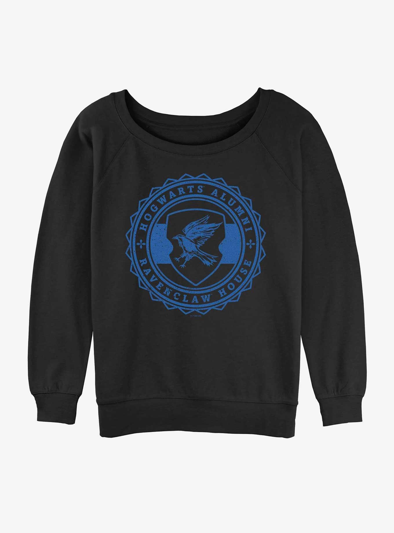 Harry Potter Hogwarts Alumni Ravenclaw Womens Slouchy Sweatshirt, BLACK, hi-res