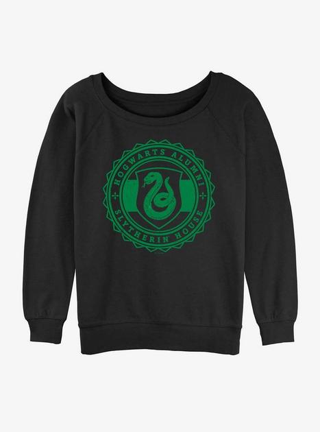 Harry Potter Hogwarts Alumni Slytherin Womens Slouchy Sweatshirt BLACK BoxLunch