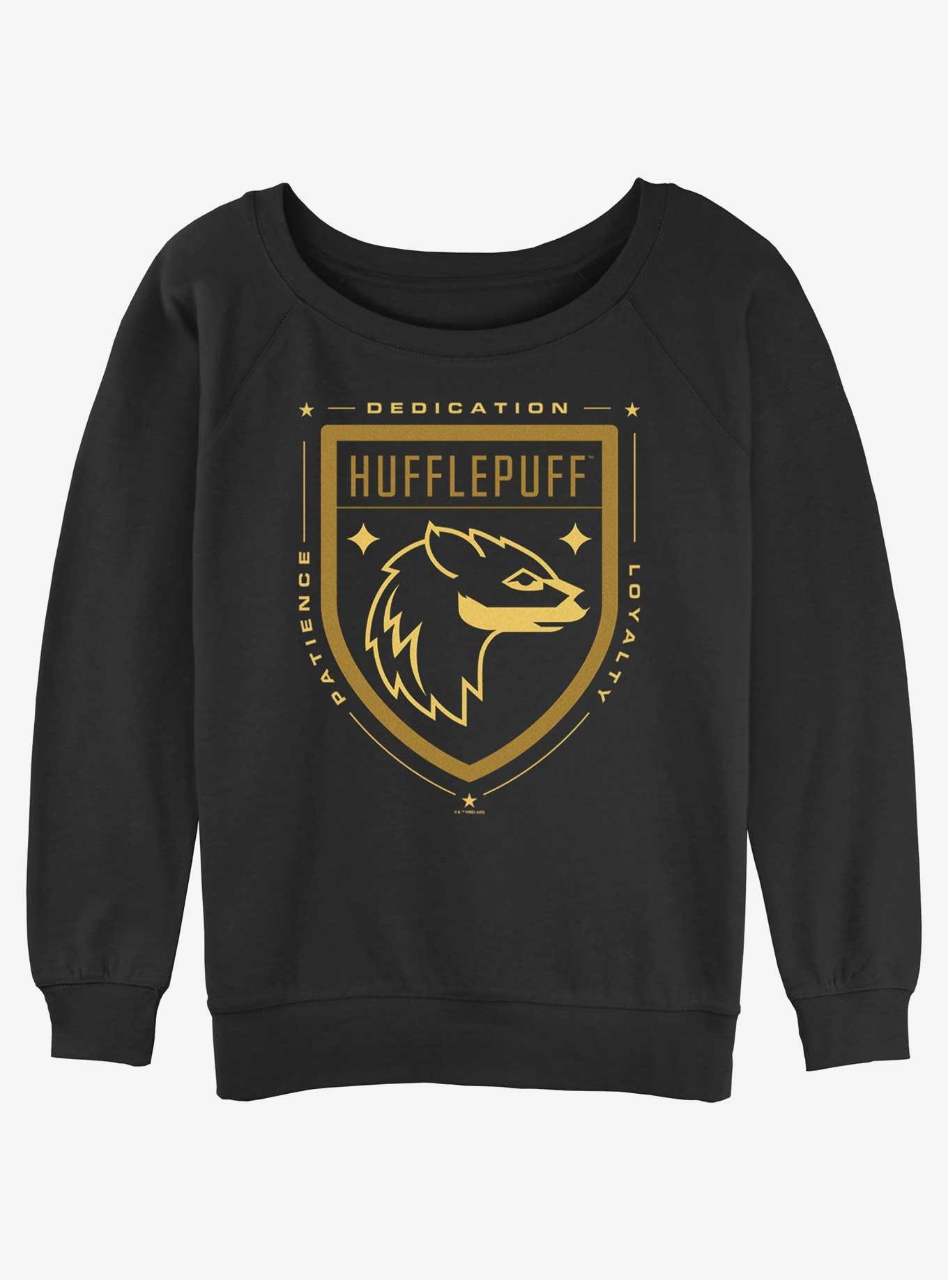 Harry Potter Hufflepuff Crest Womens Slouchy Sweatshirt, , hi-res