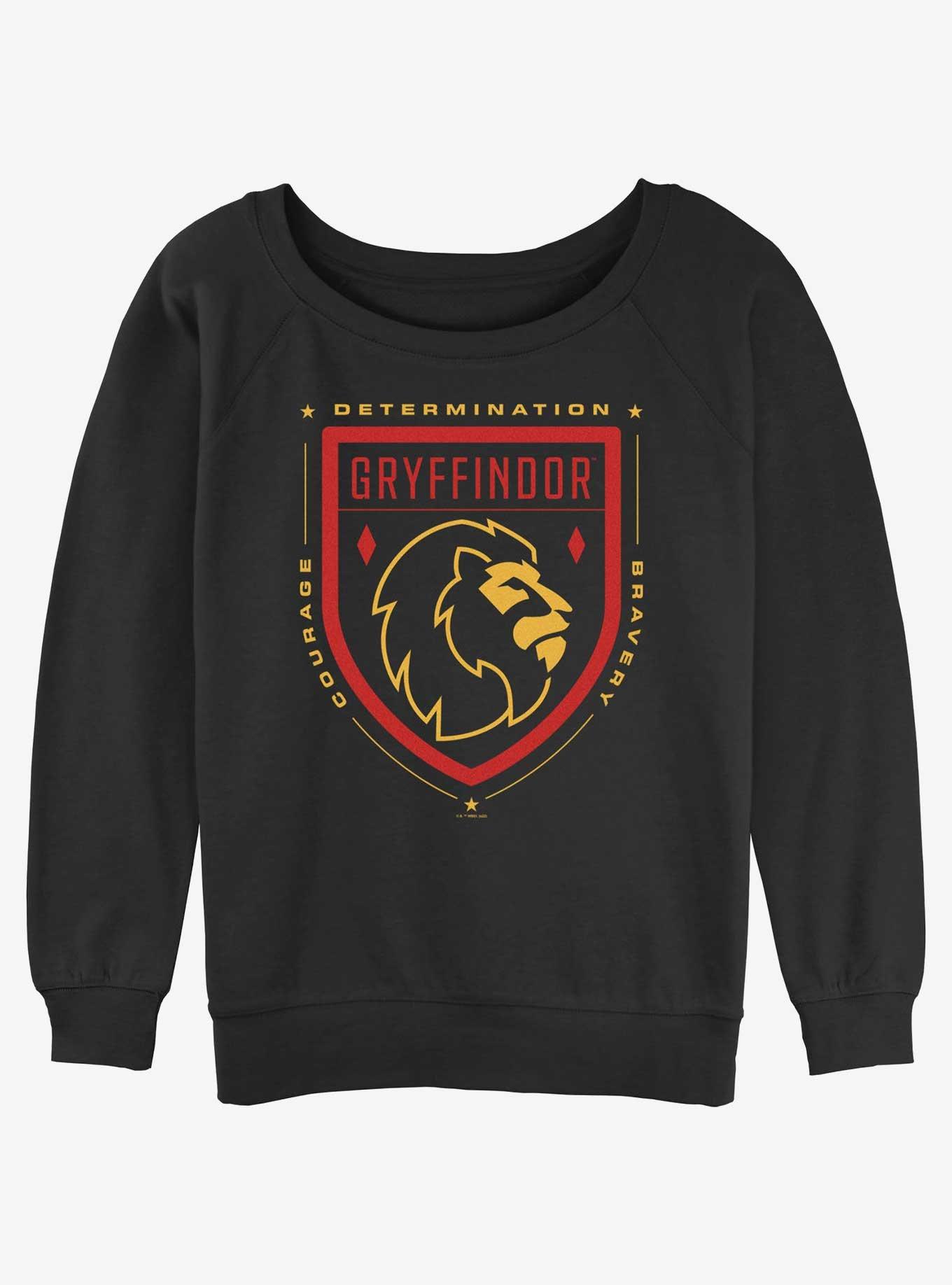 Harry Potter Gryffindor Crest Womens Slouchy Sweatshirt, BLACK, hi-res