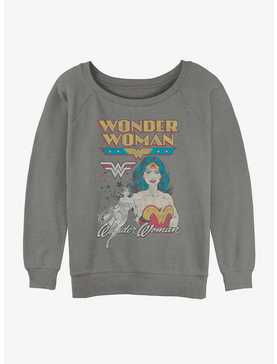 DC Comics Wonder Woman Vintage Wonder Womens Slouchy Sweatshirt, , hi-res