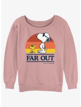 Peanuts Far Out Snoopy and Woodstock  Womens Slouchy Sweatshirt, , hi-res