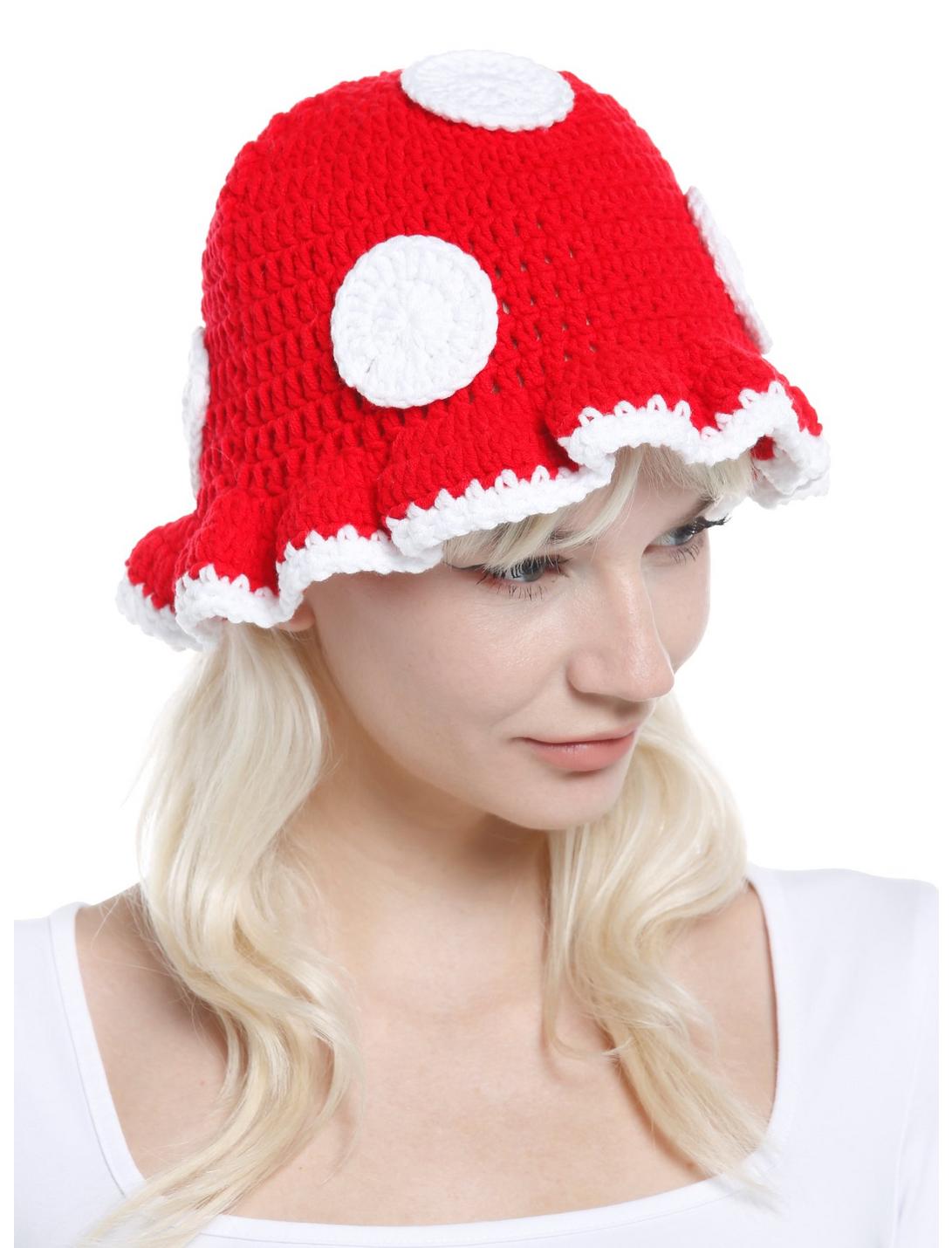 Mushroom Ruffle Crochet Bucket Hat