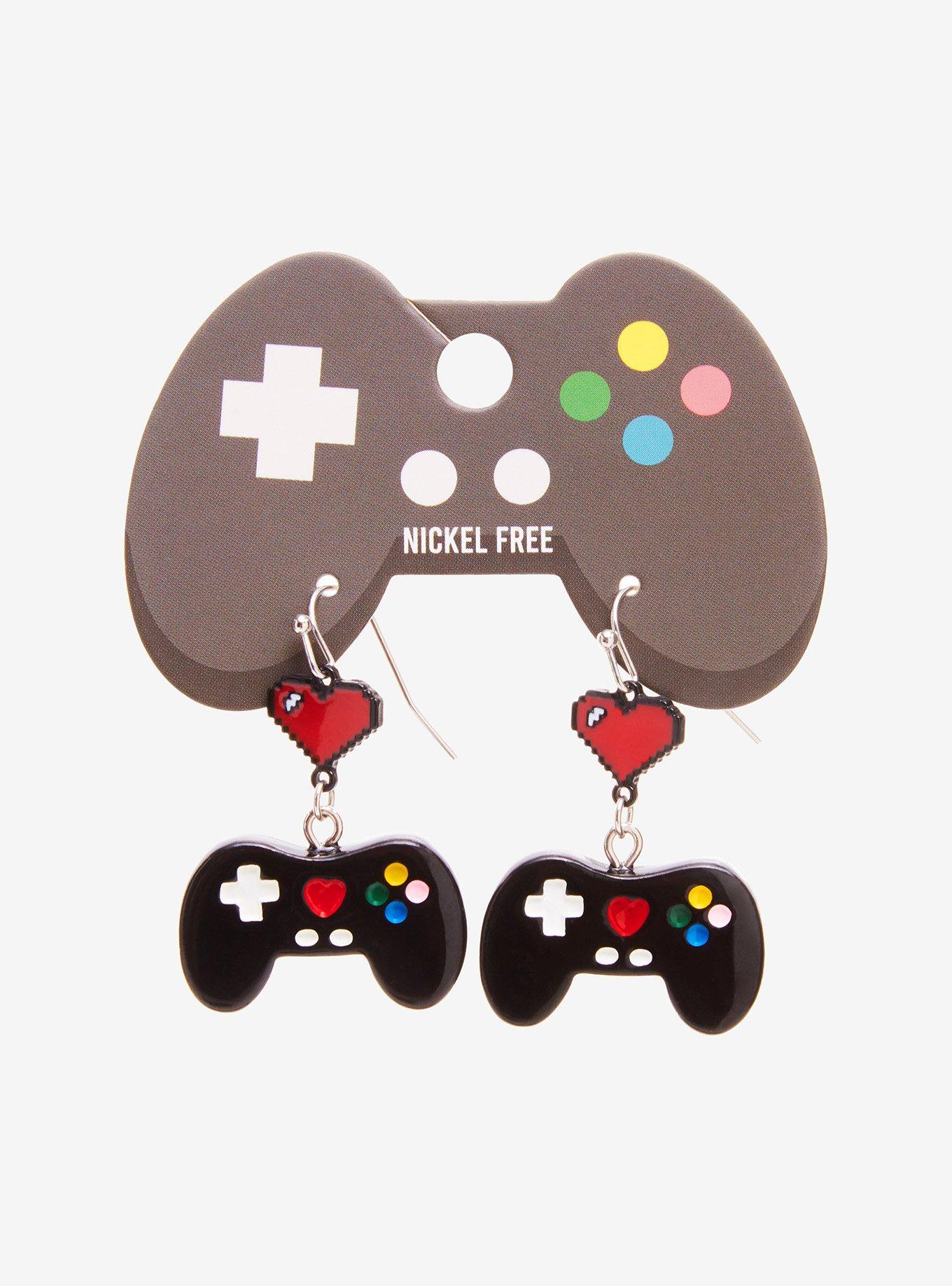 Game Controller Heart Drop Earrings, , hi-res