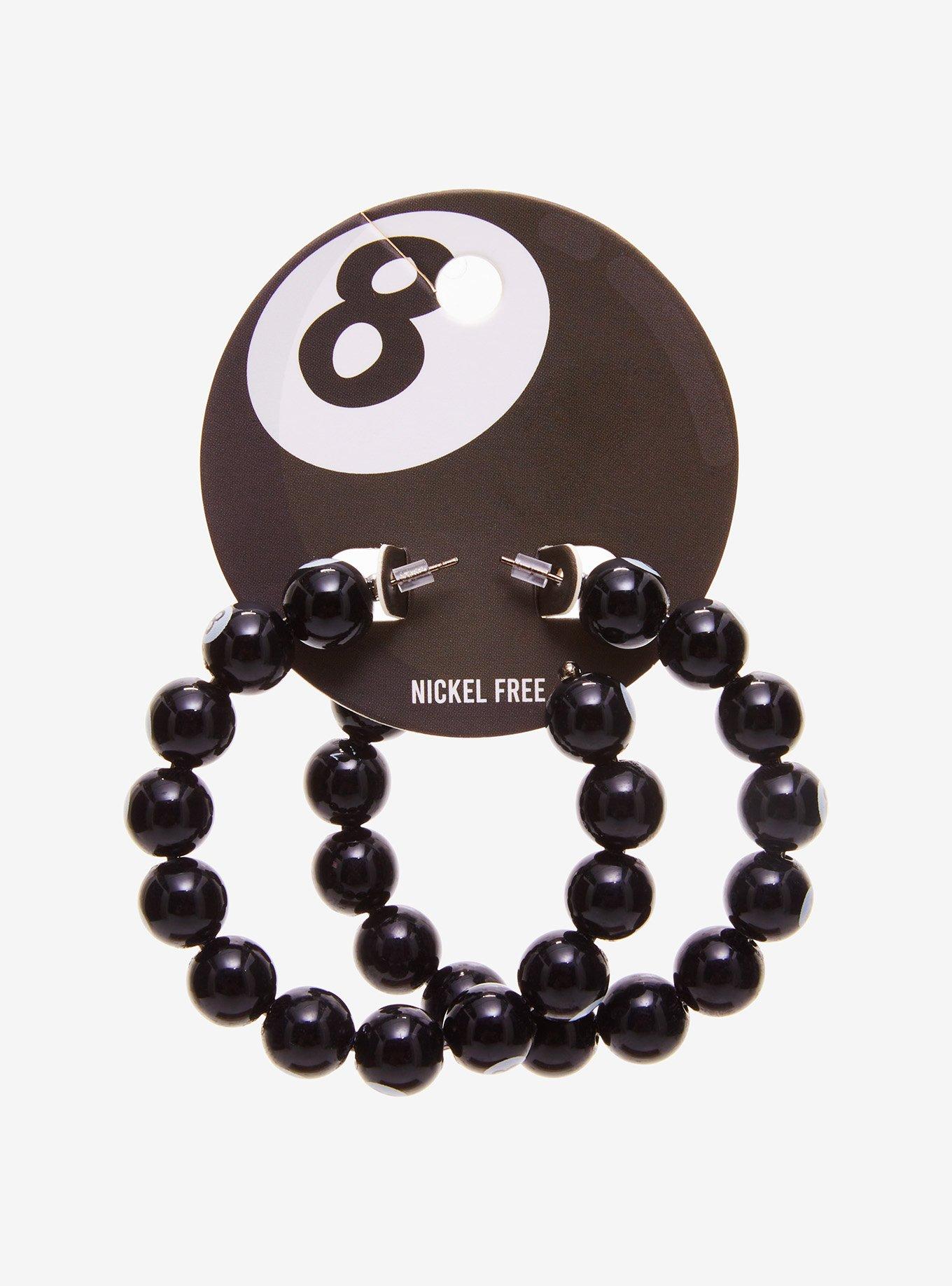 8 Balls Hoop Earrings, , hi-res