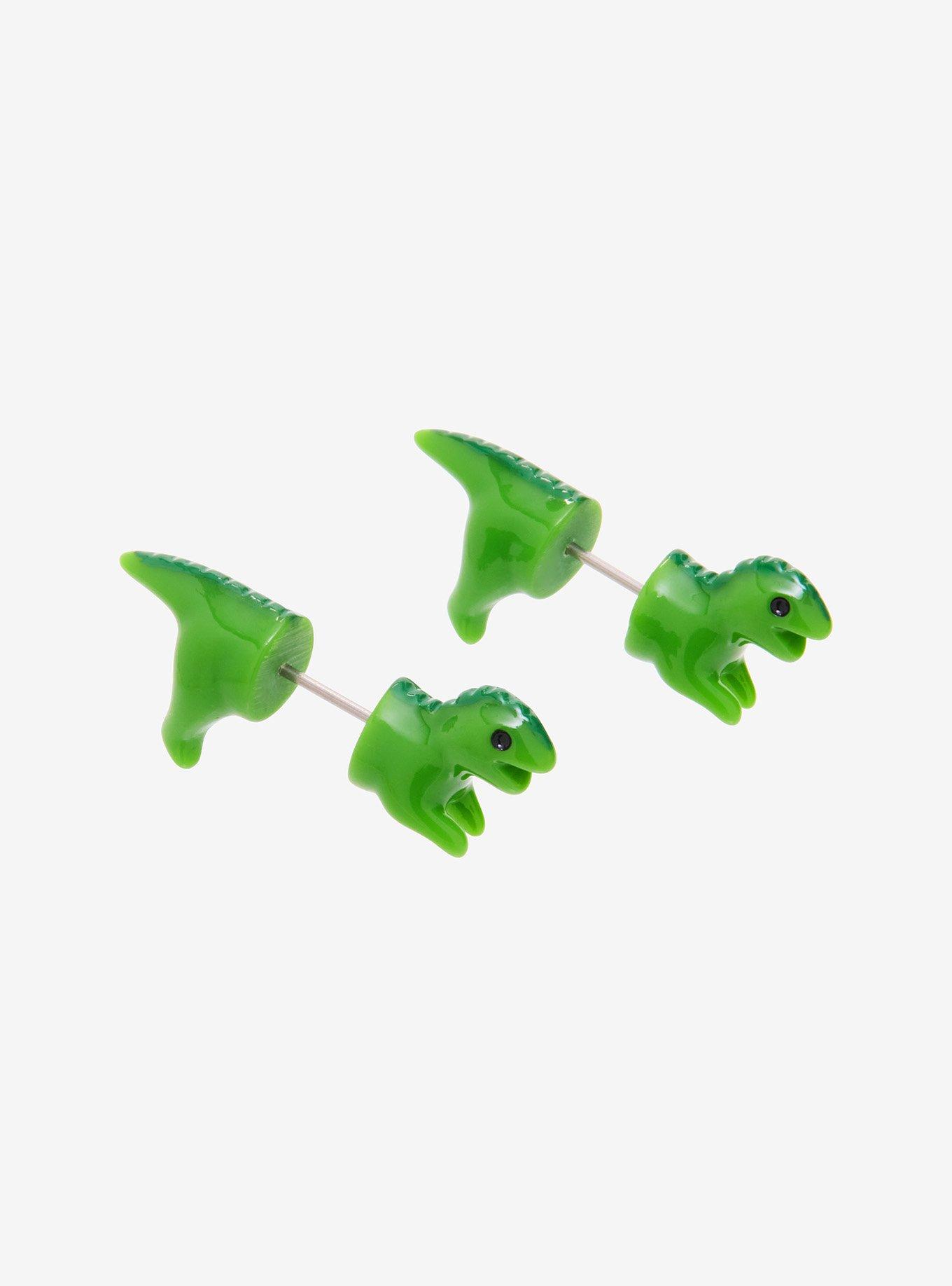 Dinosaur Front/Back Stud Earrings, , hi-res