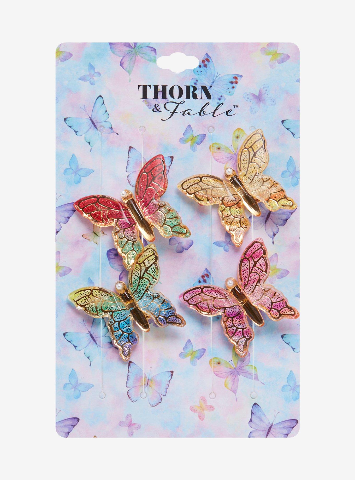 Thorn & Fable Jewel Butterfly Hair Clip Set, , hi-res