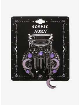 Cosmic Aura Purple Moon Claw Hair Clip, , hi-res