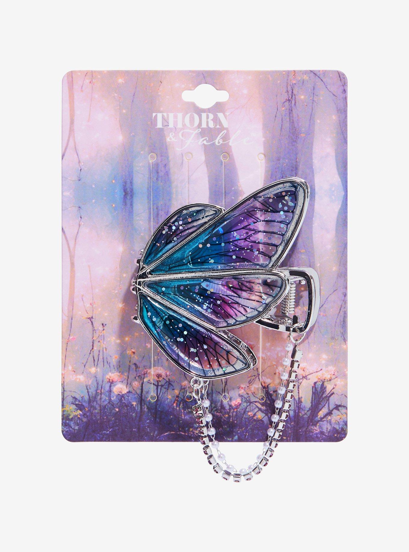 Thorn & Fable Ombre Butterfly Bling Claw Hair Clip, , hi-res