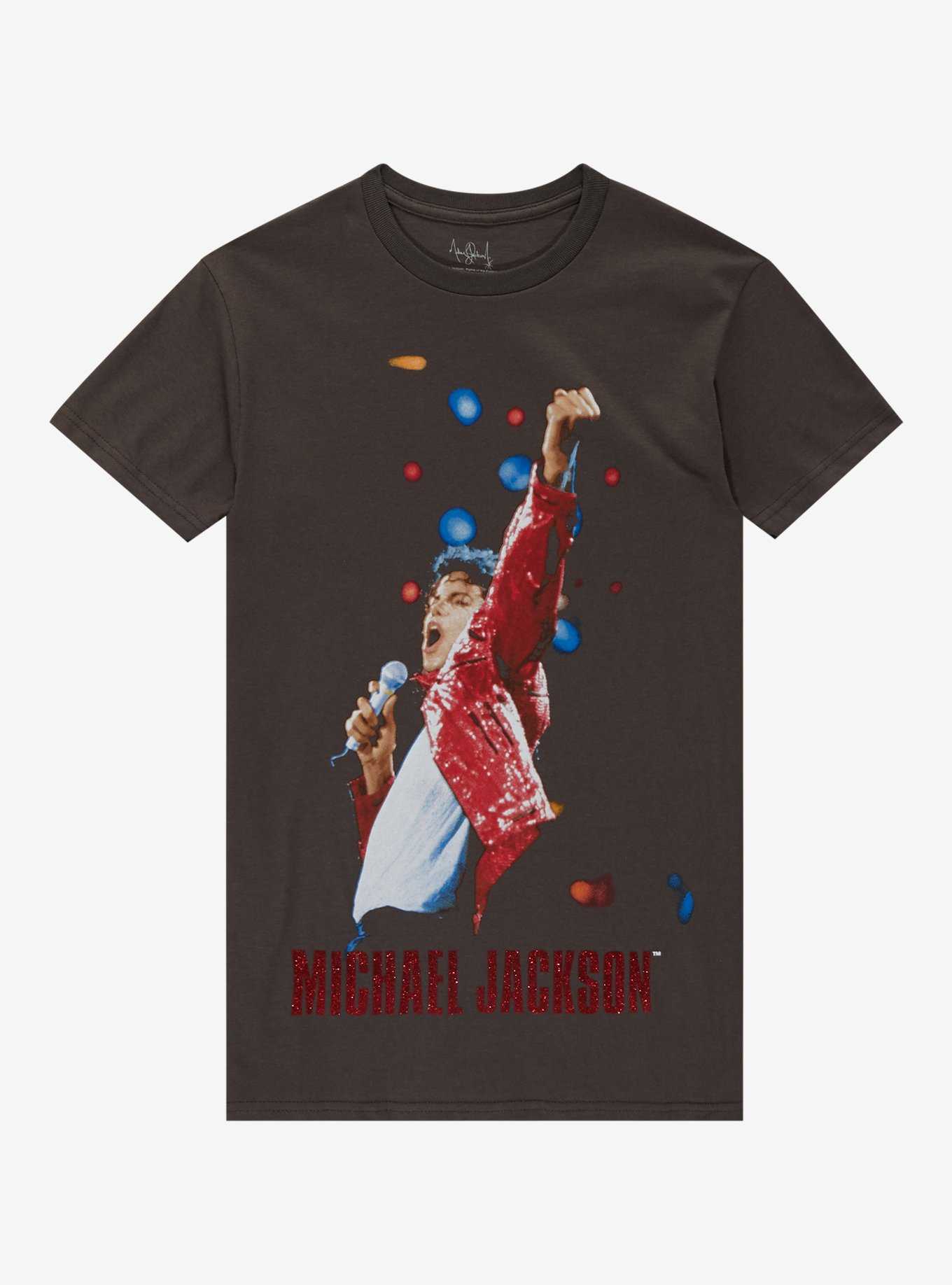 Michael Jackson Glitter Name Boyfriend Fit Girls T-Shirt, , hi-res