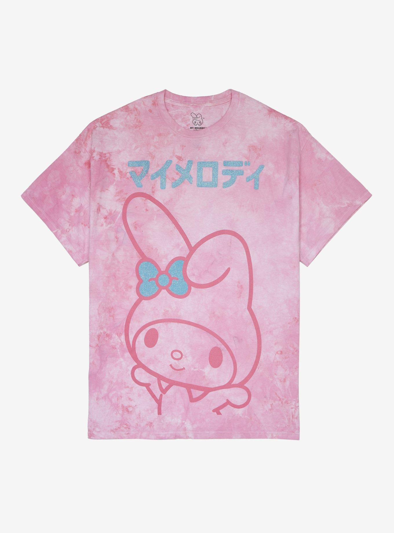 My Melody Jumbo Pink Tie-Dye Boyfriend Fit Girls T-Shirt