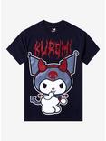 Kuromi Devil Red Glitter Boyfriend Fit Girls T-Shirt, MULTI, hi-res