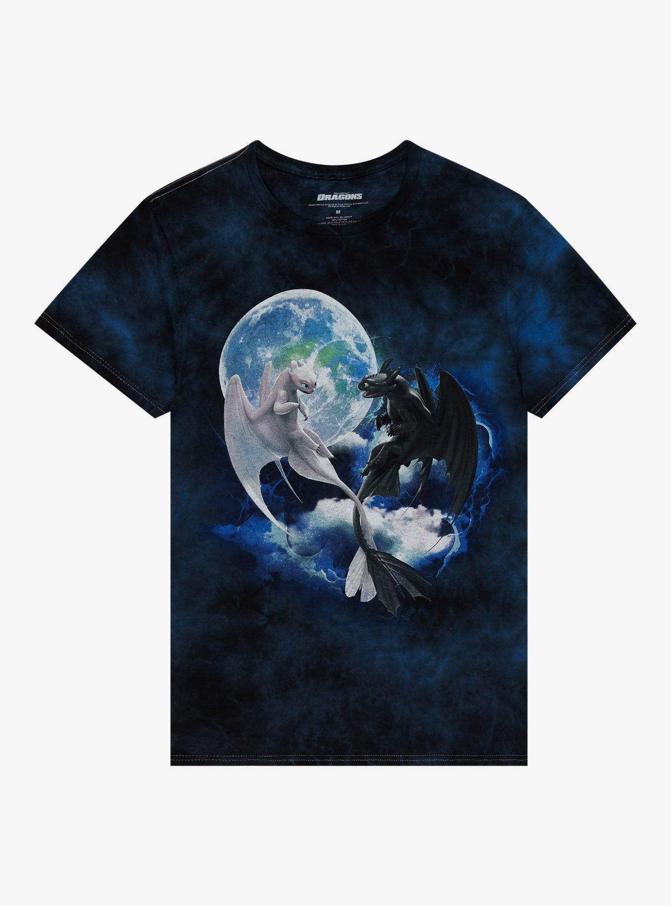 How To Train Your Dragon Moon Tie-Dye Boyfriend Fit Girls T-Shirt, MULTI, hi-res