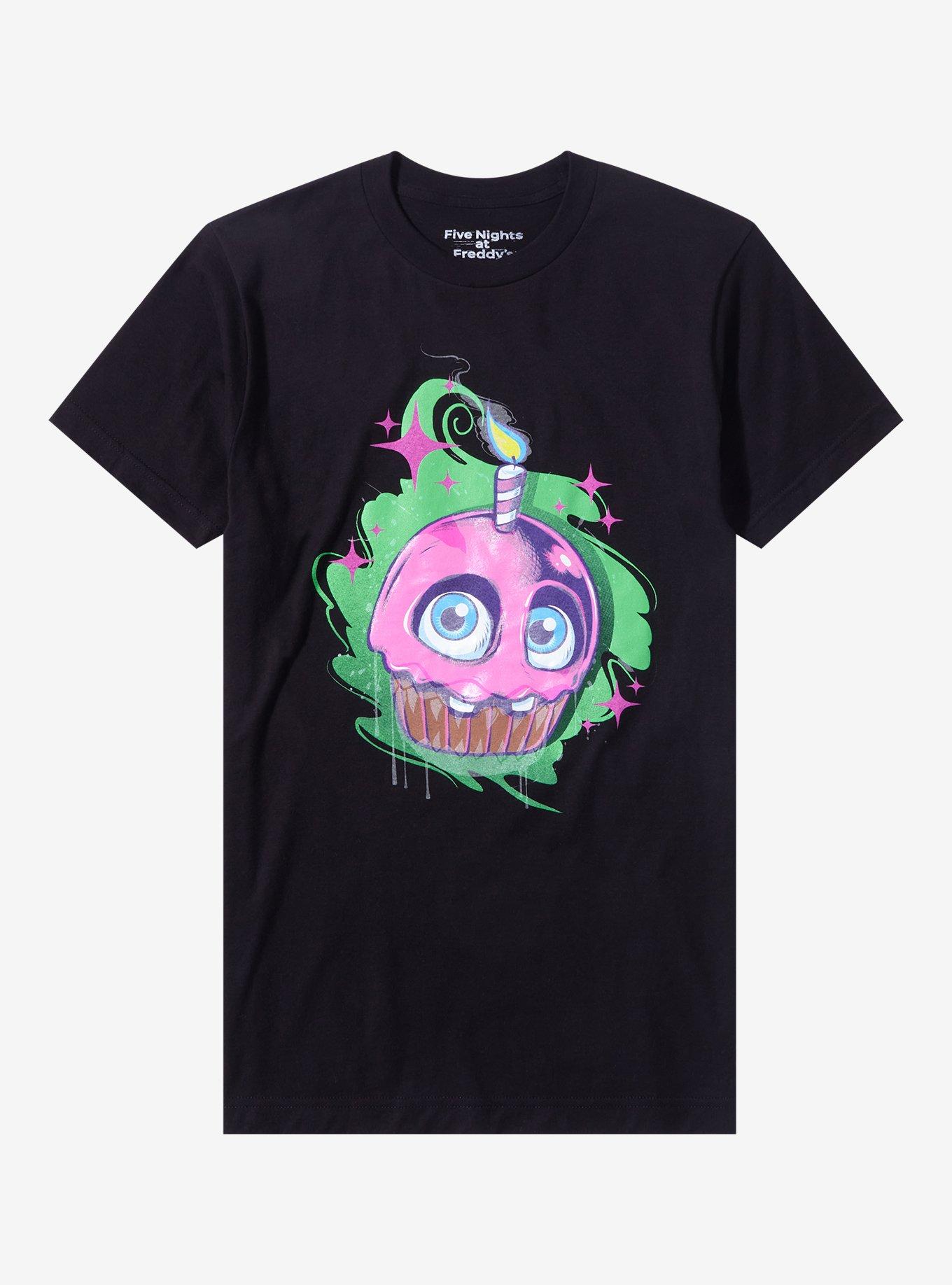 Five Nights At Freddy's Carl The Cupcake Glow-In-The-Dark Boyfriend Fit Girls T-Shirt, MULTI, hi-res