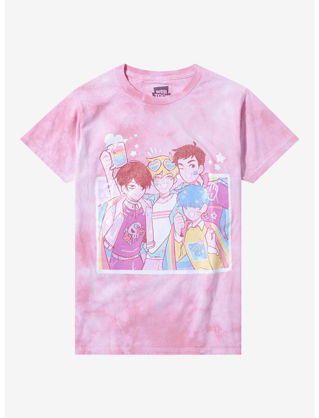Boyfriends Group Glitter Tie-Dye Boyfriend Fit Girls T-Shirt, MULTI, hi-res