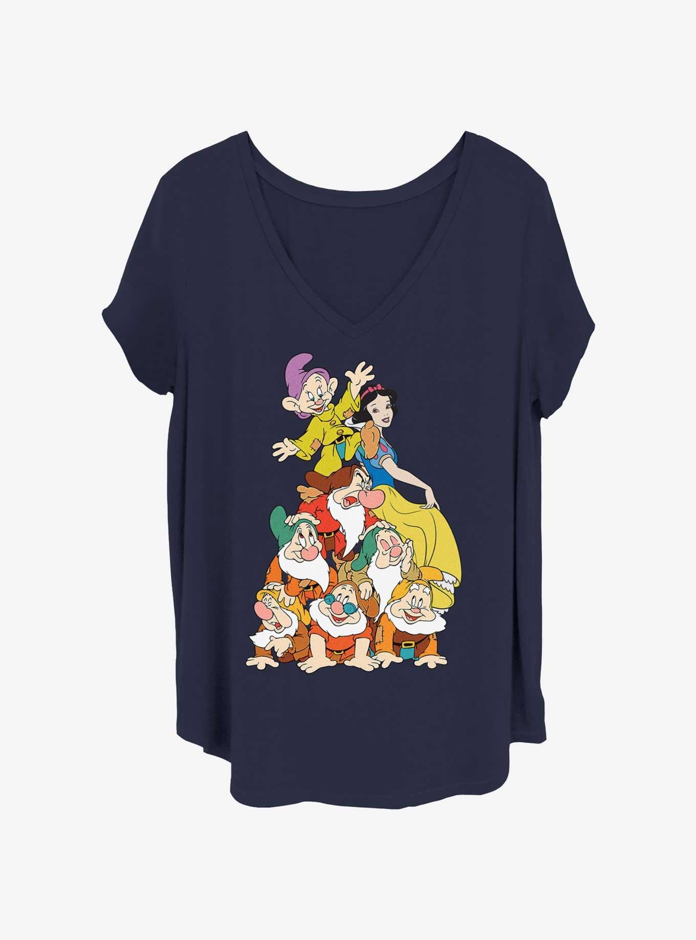 Disney Snow White and the Seven Dwarfs Squad Dwarf Stack Womens T-Shirt Plus Size