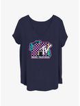 MTV Creature Logo Womens T-Shirt Plus Size, NAVY, hi-res