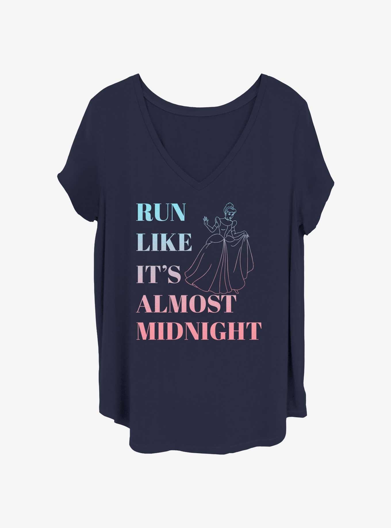 Disney Cinderella Run Like It's Almost Midnight Womens T-Shirt Plus Size
