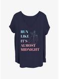 Disney Cinderella Run Like It's Almost Midnight Womens T-Shirt Plus Size, NAVY, hi-res