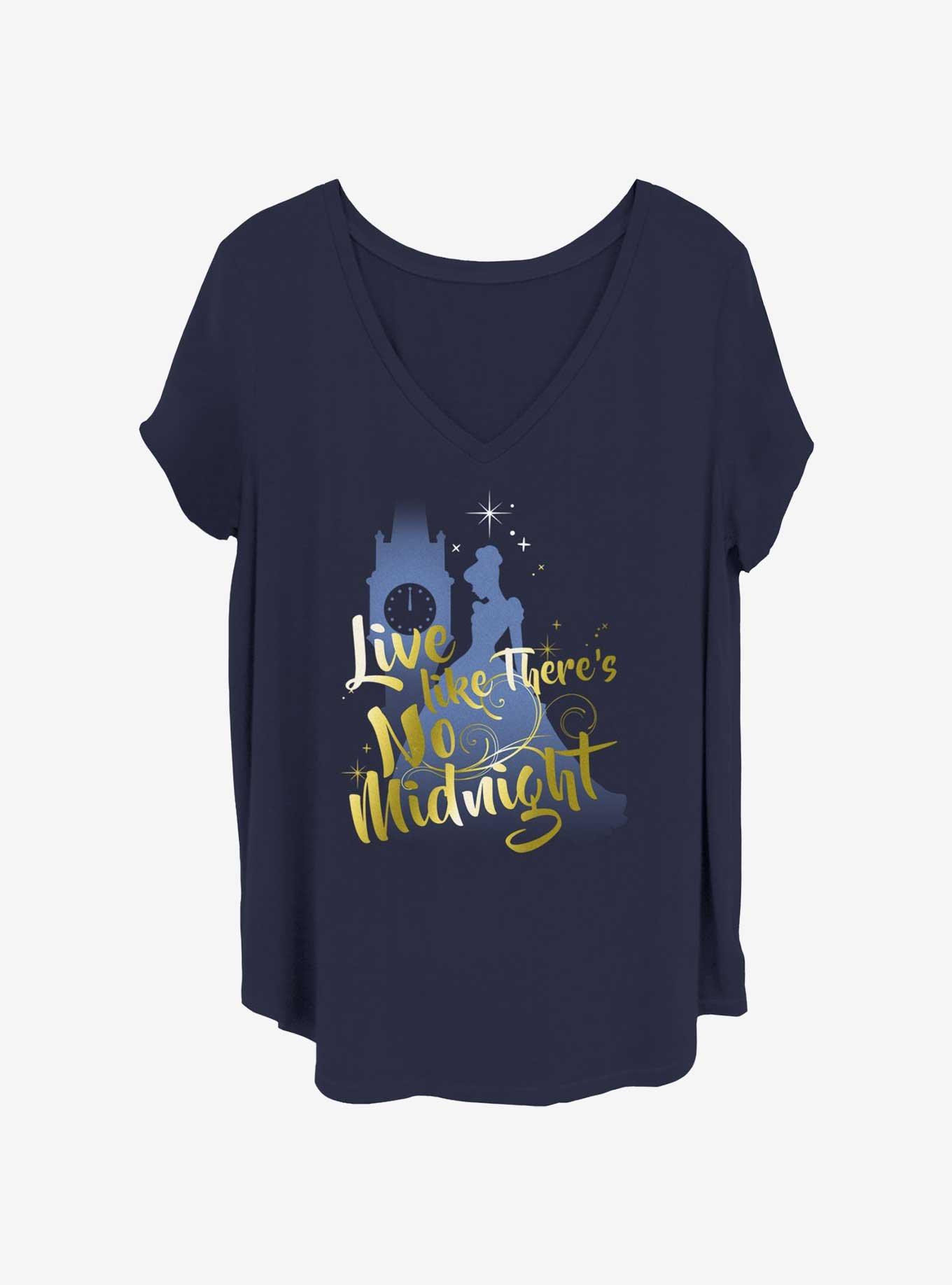 Disney Cinderella Live Like There's No Midnight Womens T-Shirt Plus Size