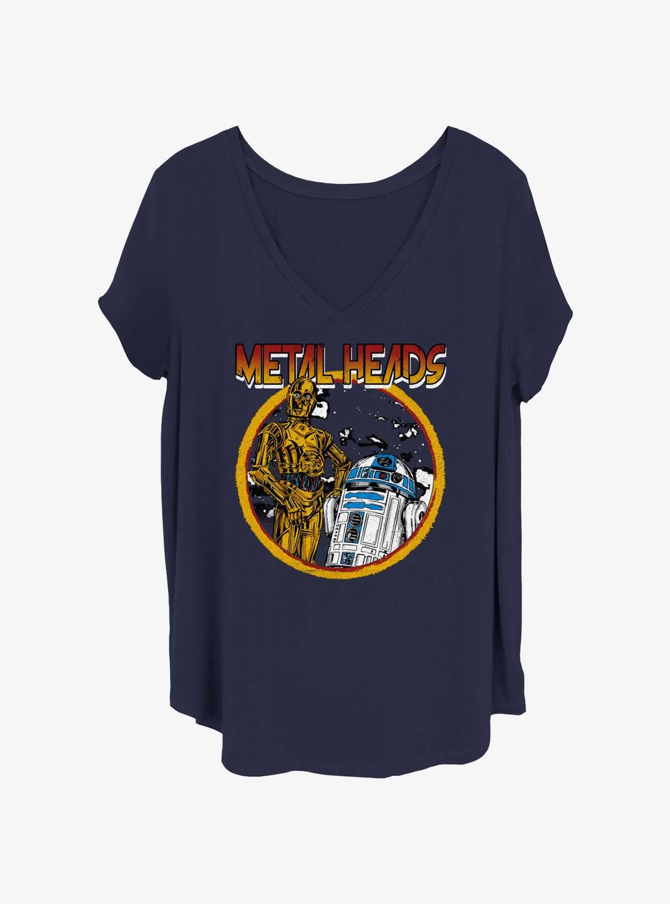 Star Wars Metal Droids Womens T-Shirt Plus Size, NAVY, hi-res