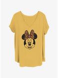 Disney Minnie Mouse Leopard Bow Womens T-Shirt Plus Size, OCHRE, hi-res