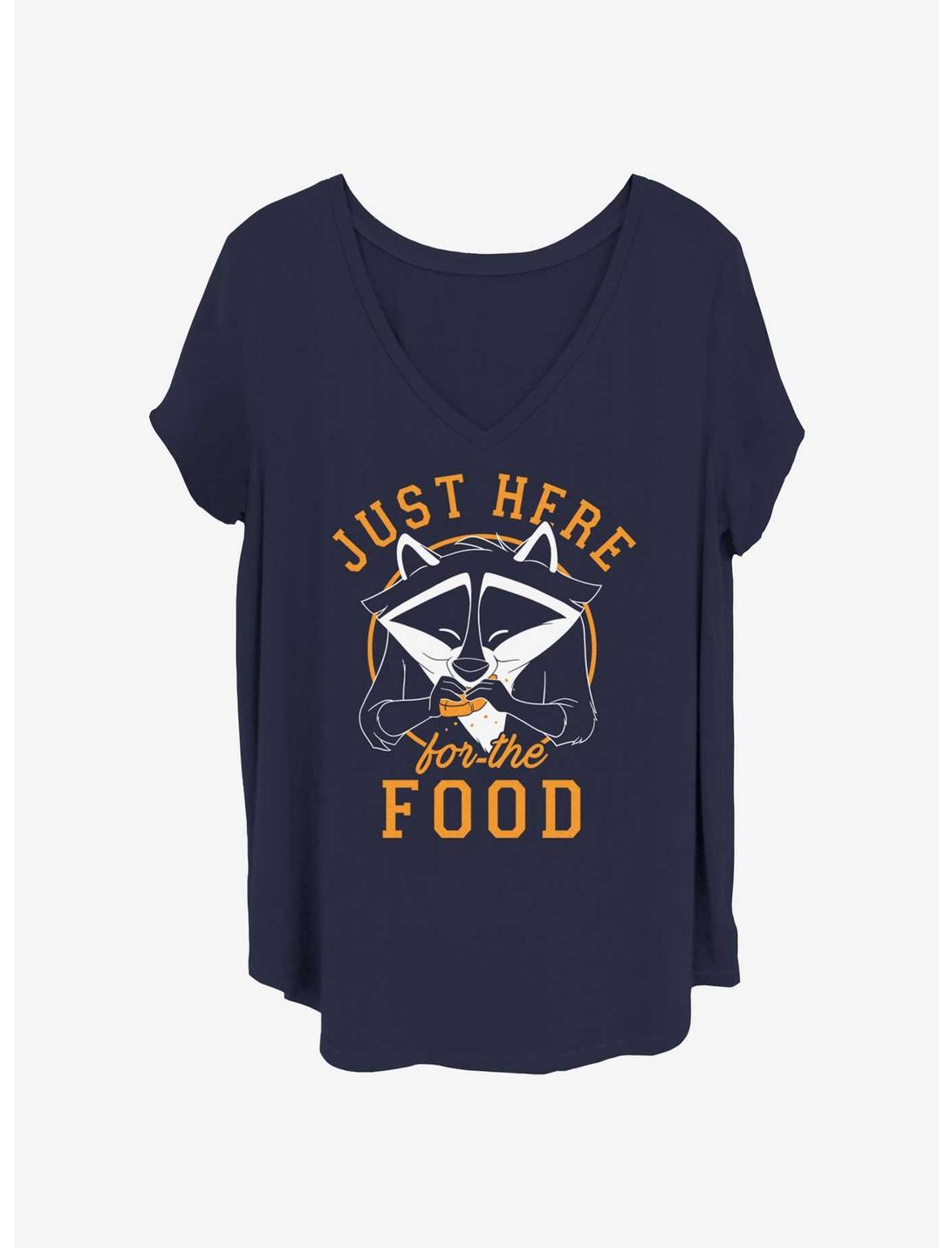 Disney Pocahontas Meeko Here For Food Womens T-Shirt Plus Size, NAVY, hi-res