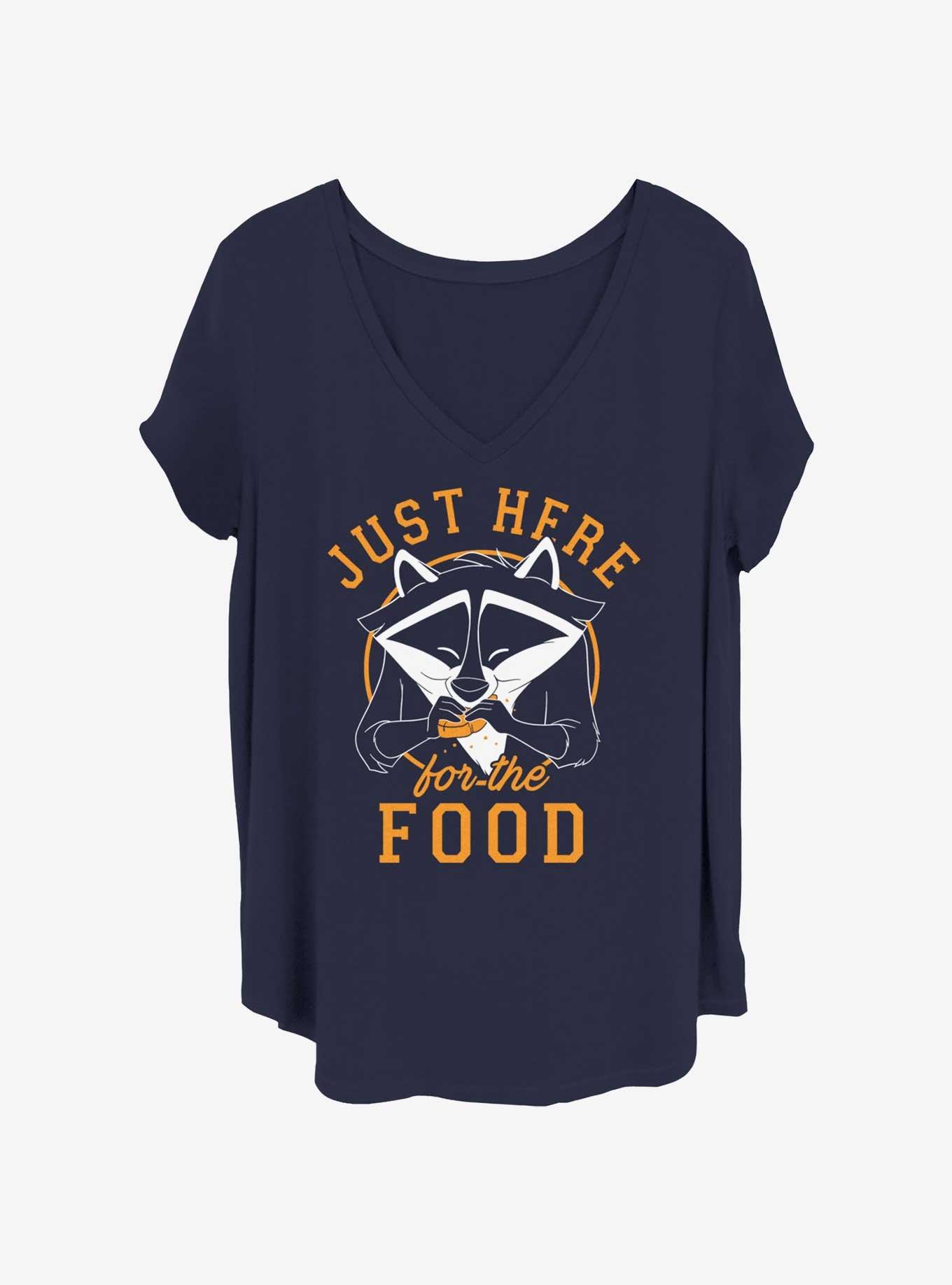Disney Pocahontas Meeko Here For Food Womens T-Shirt Plus Size, NAVY, hi-res