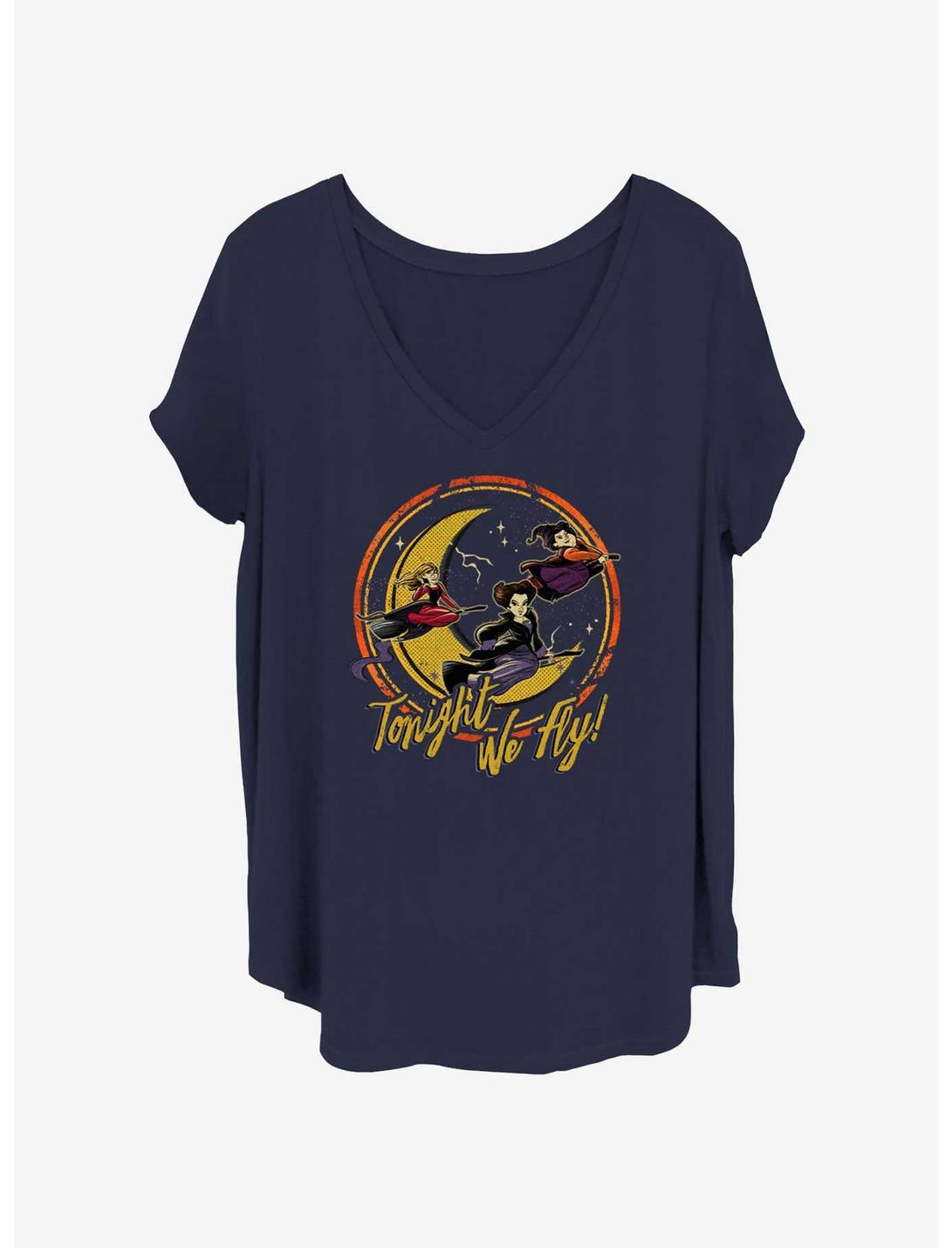Disney Hocus Pocus Tonight We Fly Womens T-Shirt Plus Size, NAVY, hi-res