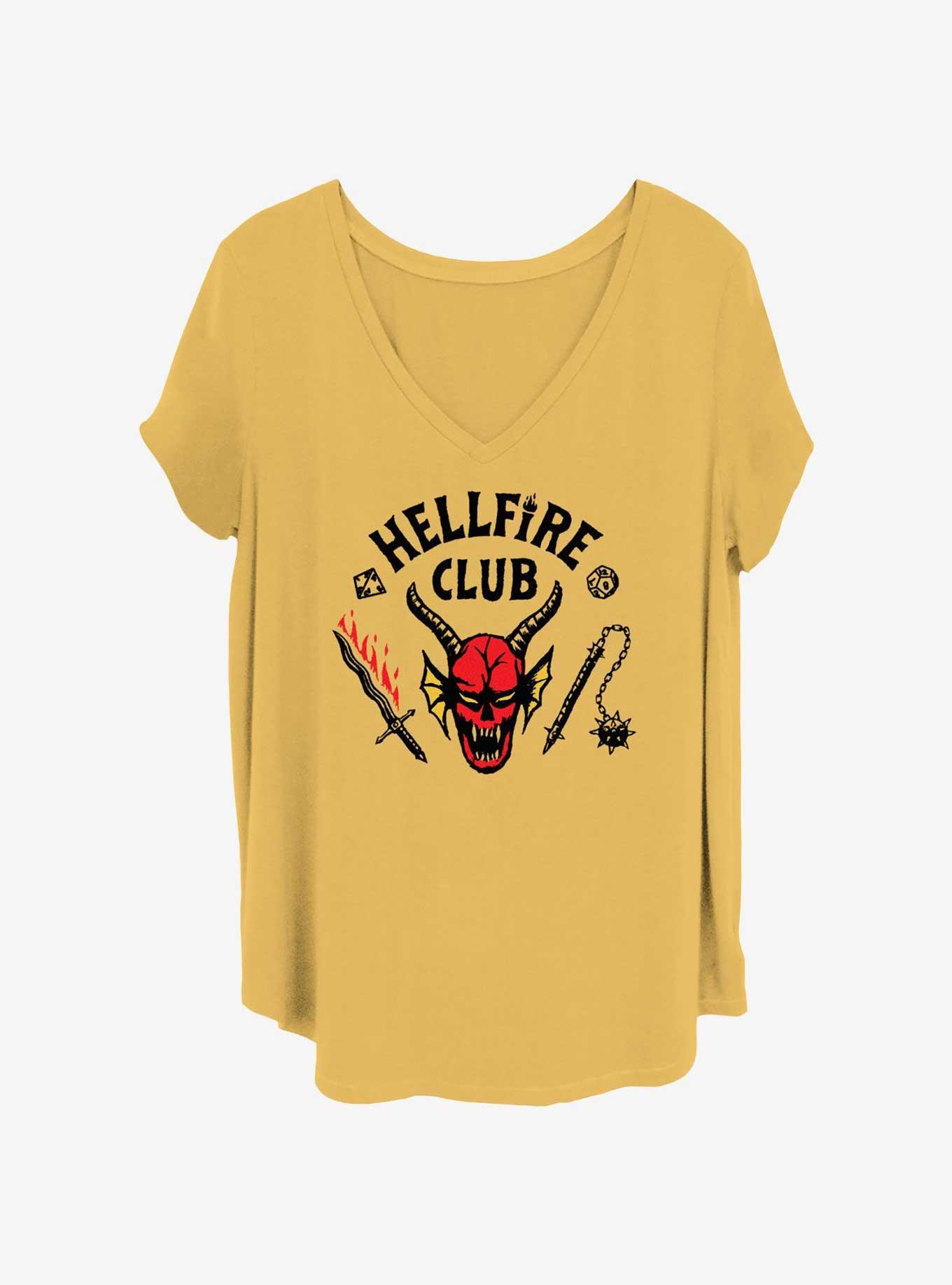 Stranger Things Hellfire Club Womens T-Shirt Plus Size, OCHRE, hi-res