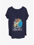 Disney Beauty and the Beast Classic Lovers Womens T-Shirt Plus Size, NAVY, hi-res