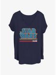 Star Wars Stripes Logo Womens T-Shirt Plus Size, NAVY, hi-res