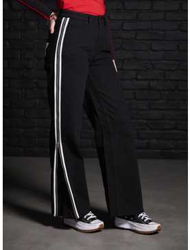 Social Collision Black & White Stripe Star Carpenter Pants, , hi-res