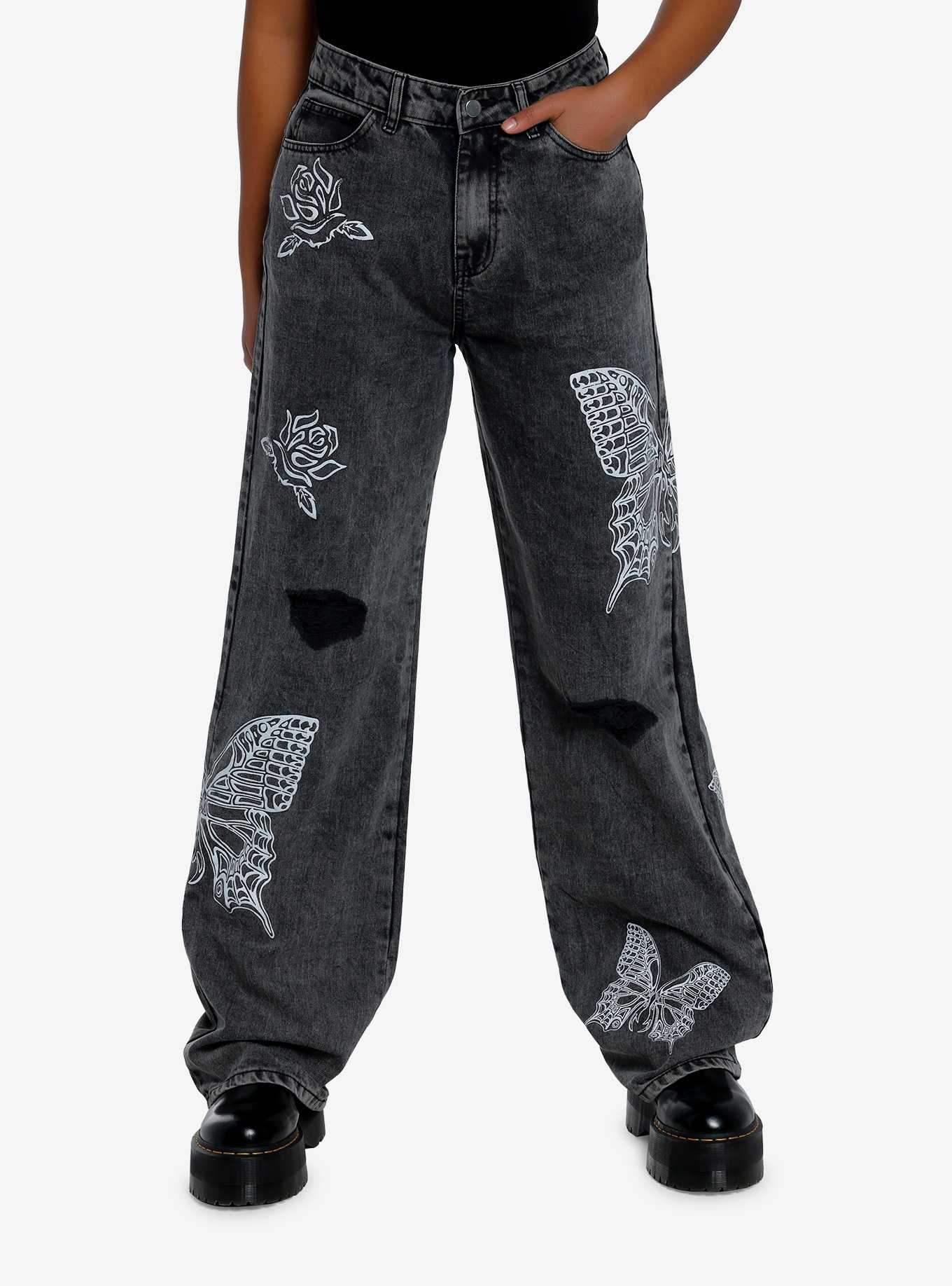Hot Topic IT Pennywise Side Chain Wide Leg Pants With Belt