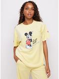 Samii Ryan Disney Mickey Mouse Oversized Velour T-Shirt, LIGHT YELLOW, hi-res