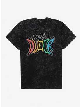 Pride Queer Flames Mineral Wash T-Shirt, , hi-res