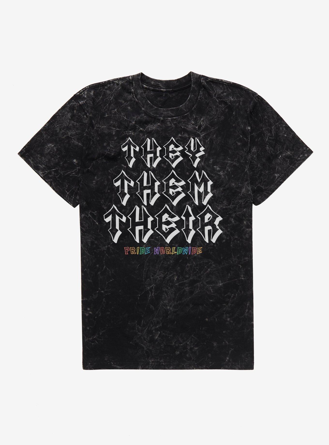 Pride They Pronouns Worldwide Mineral Wash T-Shirt, , hi-res