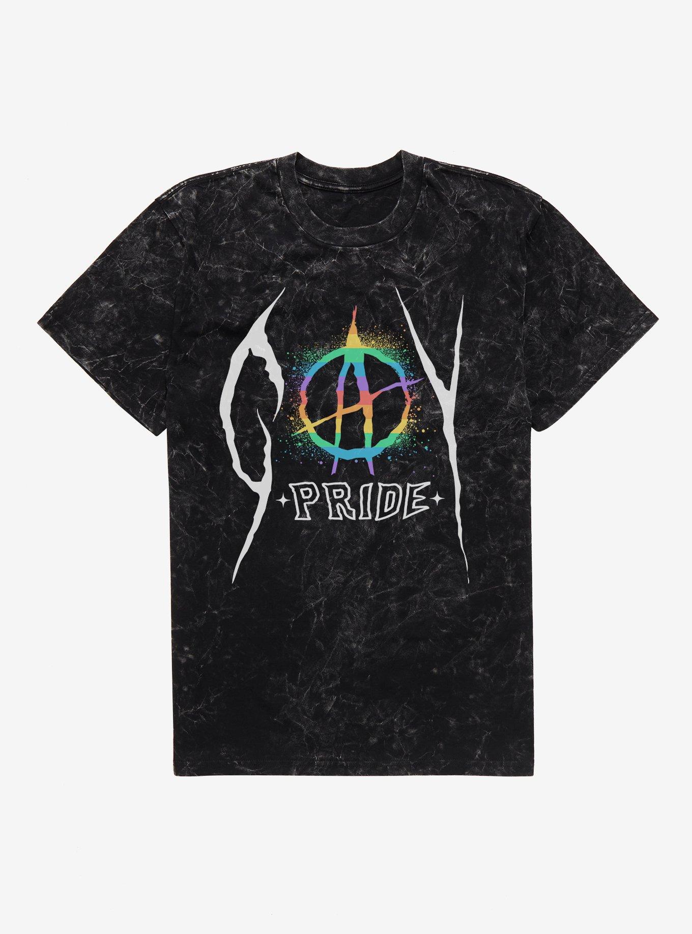 Pride Anarchy Pride Mineral Wash T-Shirt, BLACK MINERAL WASH, hi-res