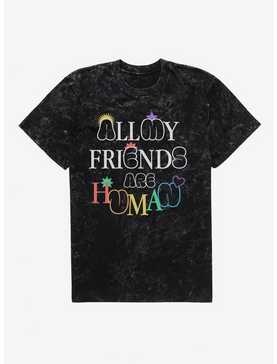 Pride All My Friends Are Human Mineral Wash T-Shirt, , hi-res
