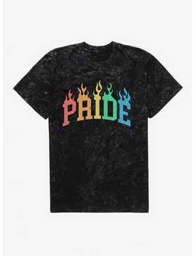 Pride Collegiate Pride Flames Mineral Wash T-Shirt, , hi-res