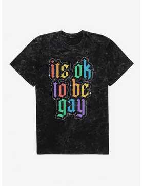 Pride It's Ok To Be Gay Mineral Wash T-Shirt, , hi-res